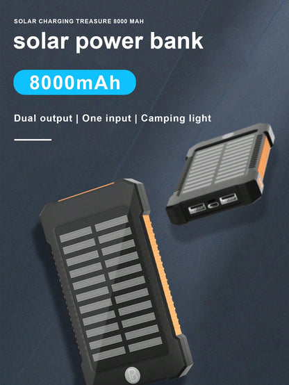 PB solar power bank SPB18 8000mAh Portable Power Station Fast Charging USB LED powerbank mobile powe