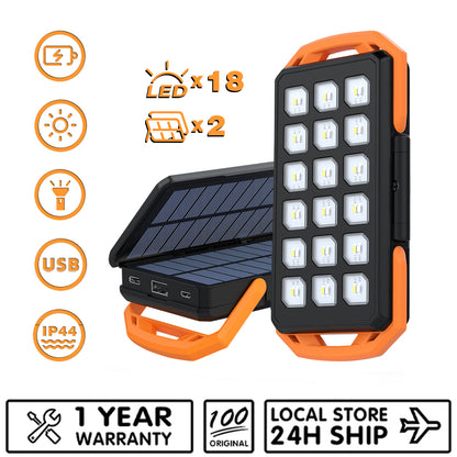 solar powerbank 10000mah pd 18w type-c fast charging outdoor solar portable waterproof