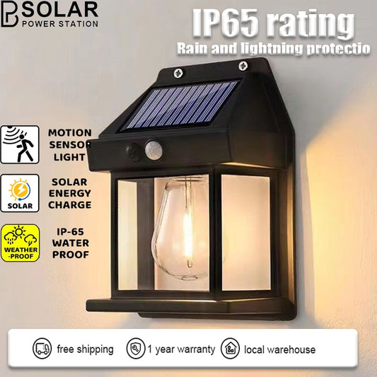 Warm LED Solar Wall Light Outdoor Lighting Motion Sensor Automatic Night Light Lampu Solar Dinding Down Light BK-888