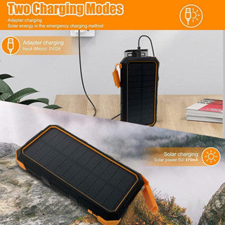 PB Solar Charging Treasure 20000mah 20w Fast-Charging Solar Charging Outdoor Power Portable Waterproof And Anti-Falling Led Lamp